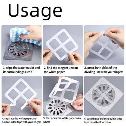 Self-Adhesive Floor Drain Hair Filter Mesh Strip