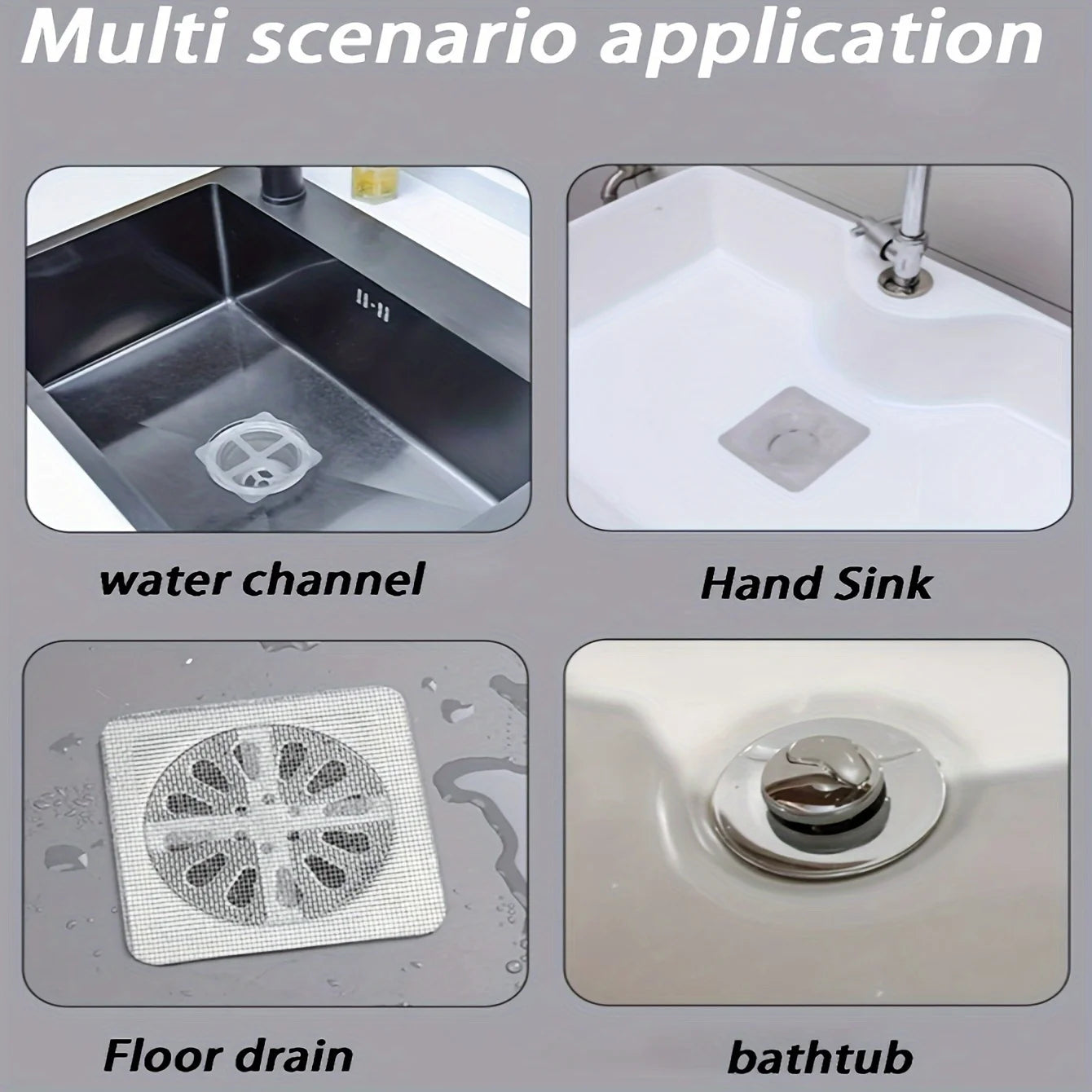 Self-Adhesive Floor Drain Hair Filter Mesh Strip